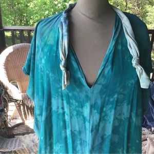 Silk charmeuse caftan hand dyed